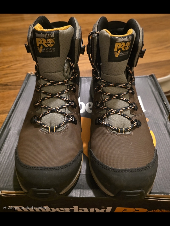 Timberland Waterproof Men\'s Work Boots - Brown/Gray with Yellow Accents
